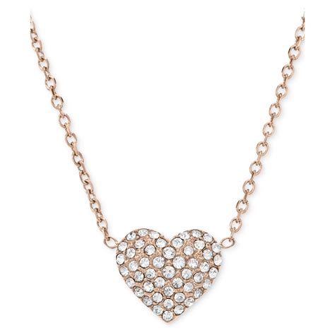 rose gold michael kors jewellery|michael kors gold heart necklace.